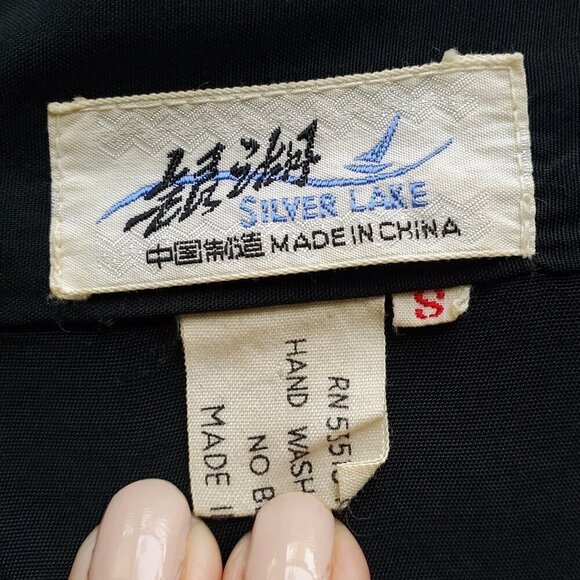 Vintage Dragon Embroidered Kimono Style Artsy Boho Robe Black Size S - Picture 8 of 13